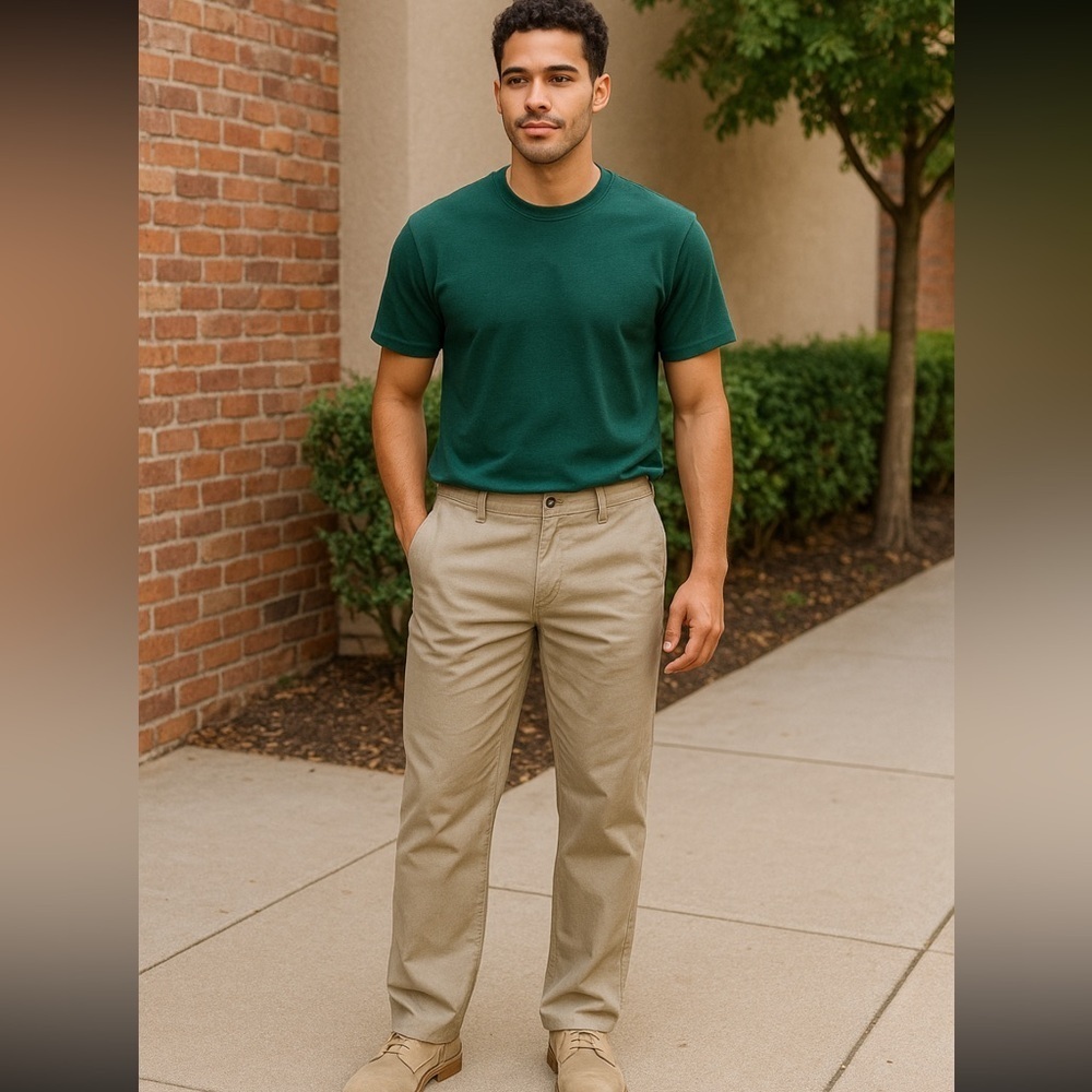 RAINFOREST men’s pants PL1014 khaki comfort stretch 5 pockets sz 40 vacation